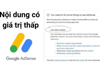 lỗi nội dung có giá trị thấp low value content google adsense