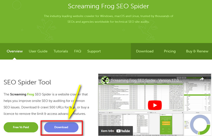 cách tải screaming frog seo spider